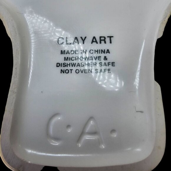 90s Clay Art Ceramic Hawaiian Shirt Bowl 7 x 9 in Nut Dish or Replacement Orange - Picture 4 of 5